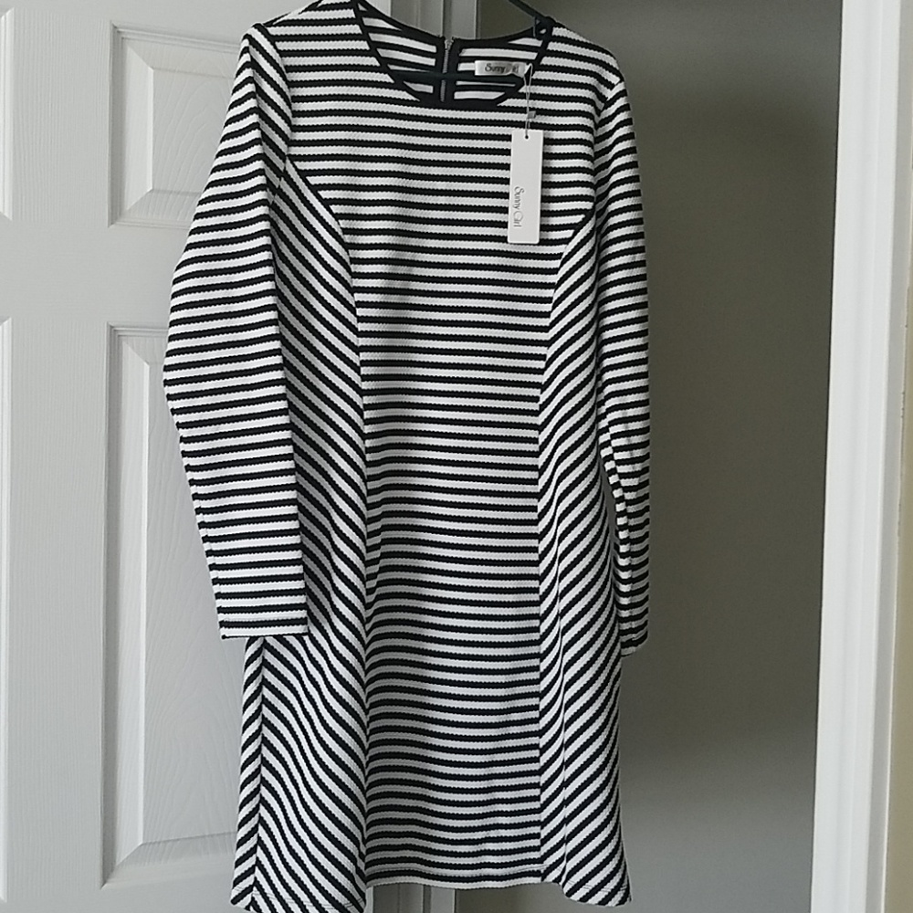 Striped long sleeve dress